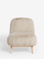 Oslo Faux Fur Mink Natural Alfie Accent Chair - Image 6 of 11