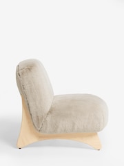 Oslo Faux Fur Mink Natural Alfie Accent Chair - Image 8 of 11