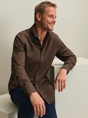 Қоңыр - Slim Fit - Charles Tyrwhitt қылқаламмен қапталған фланель жейде - 6суретінің 2 суреті