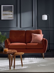 Soft Velvet Rust Brown Wilson Compact 2 Seater Sofa in a Box - Image 1 of 5