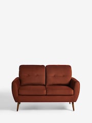 Soft Velvet Rust Brown Wilson Compact 2 Seater Sofa in a Box - Image 3 of 5