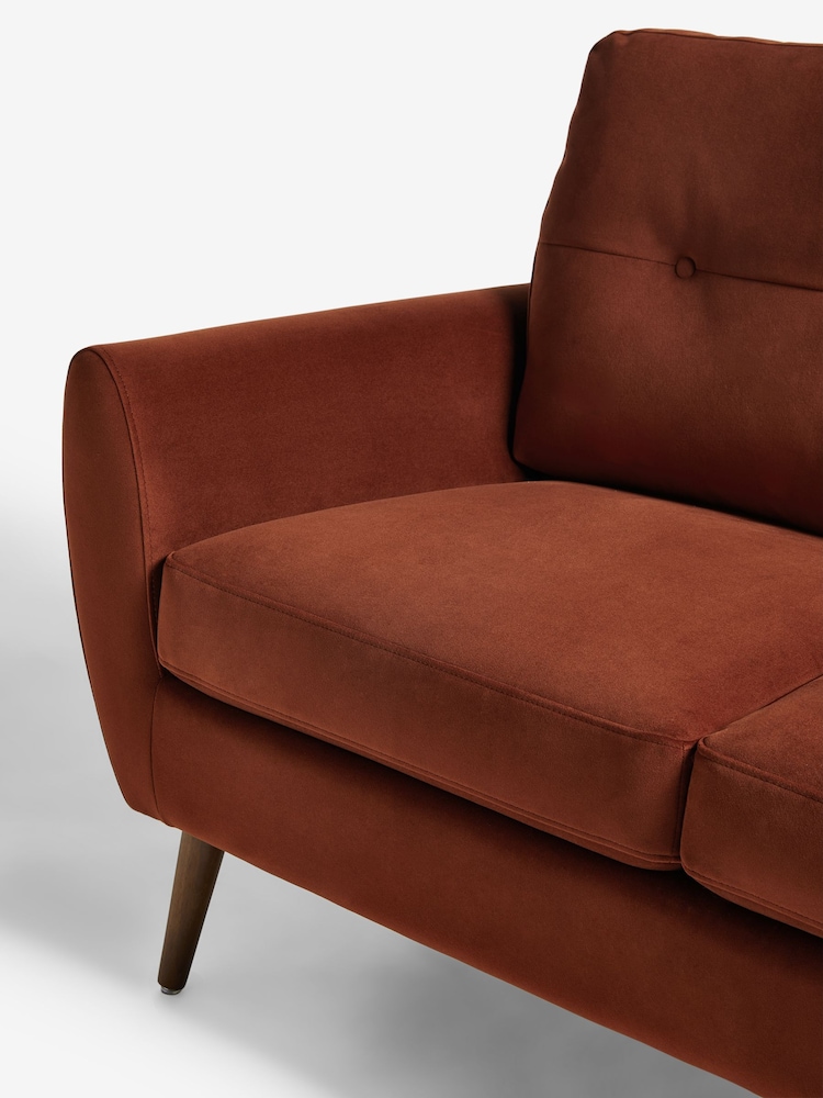 Soft Velvet Rust Brown Small Wilson 2 Seater Sofa - Image 8 of 8