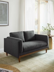 Tweedy Plain Dark Grey Kayden Compact 2 Seater Sofa In A Box - Image 1 of 8