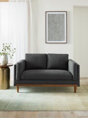 Tweedy Plain Dark Grey Kayden Compact 2 Seater Sofa In A Box - Image 2 of 8