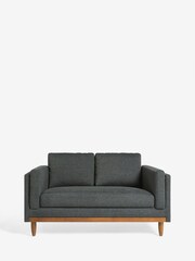 Tweedy Plain Dark Grey Kayden Compact 2 Seater Sofa In A Box - Image 4 of 8