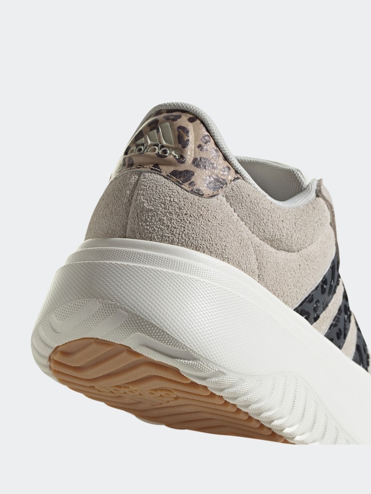 adidas Grey/white Sportswear Grand Court Platform Trainers - Image 8 of 10