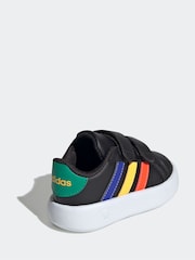 adidas Black/Multi Kids Grand Court 2.0 Shoes - Image 4 of 9