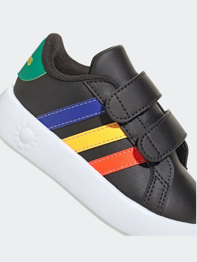 adidas Black/Multi Kids Grand Court 2.0 Shoes - Image 7 of 9