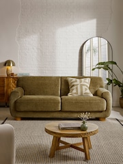 Plush Chenille Moss Green Jude 3 Seater Sofa - Image 1 of 8