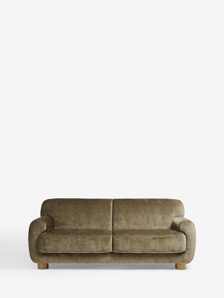Plush Chenille Moss Green Jude 3 Seater Sofa - Image 2 of 8
