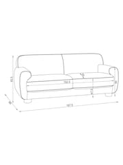 Plush Chenille Moss Green Jude 3 Seater Sofa - Image 5 of 8