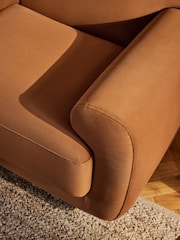 Soft Velvet Caramel Brown Jude Accent Chair - Image 2 of 10