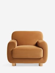 Soft Velvet Caramel Brown Jude Accent Chair - Image 3 of 10