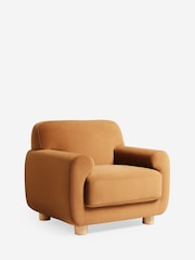 Soft Velvet Caramel Brown Jude Accent Chair - Image 6 of 10