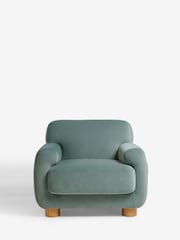 Soft Velvet Slate Teal Blue Jude Accent Chair - Image 1 of 7