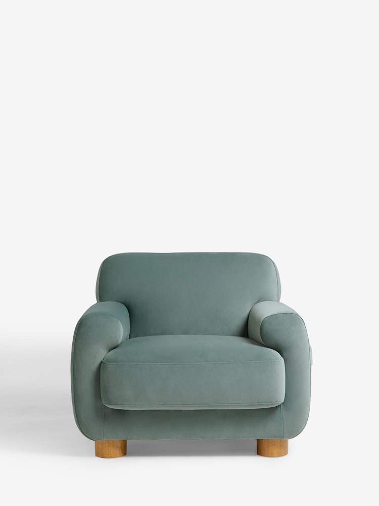 Soft Velvet Slate Teal Blue Jude Accent Chair - Image 1 of 7