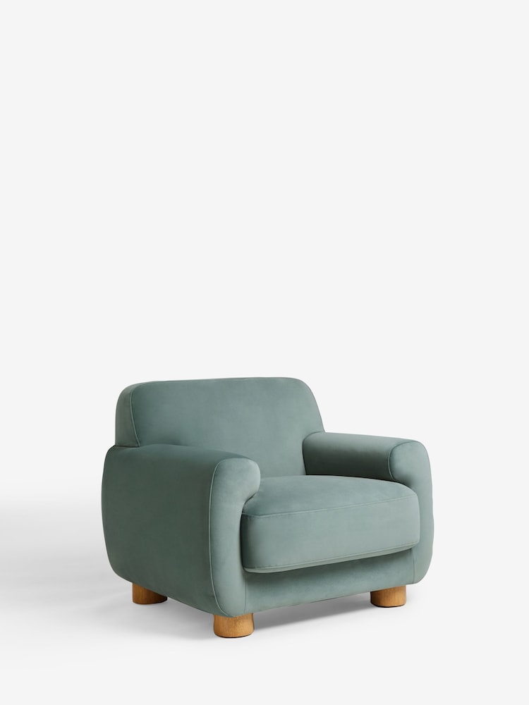 Soft Velvet Slate Teal Blue Jude Accent Chair - Image 2 of 7
