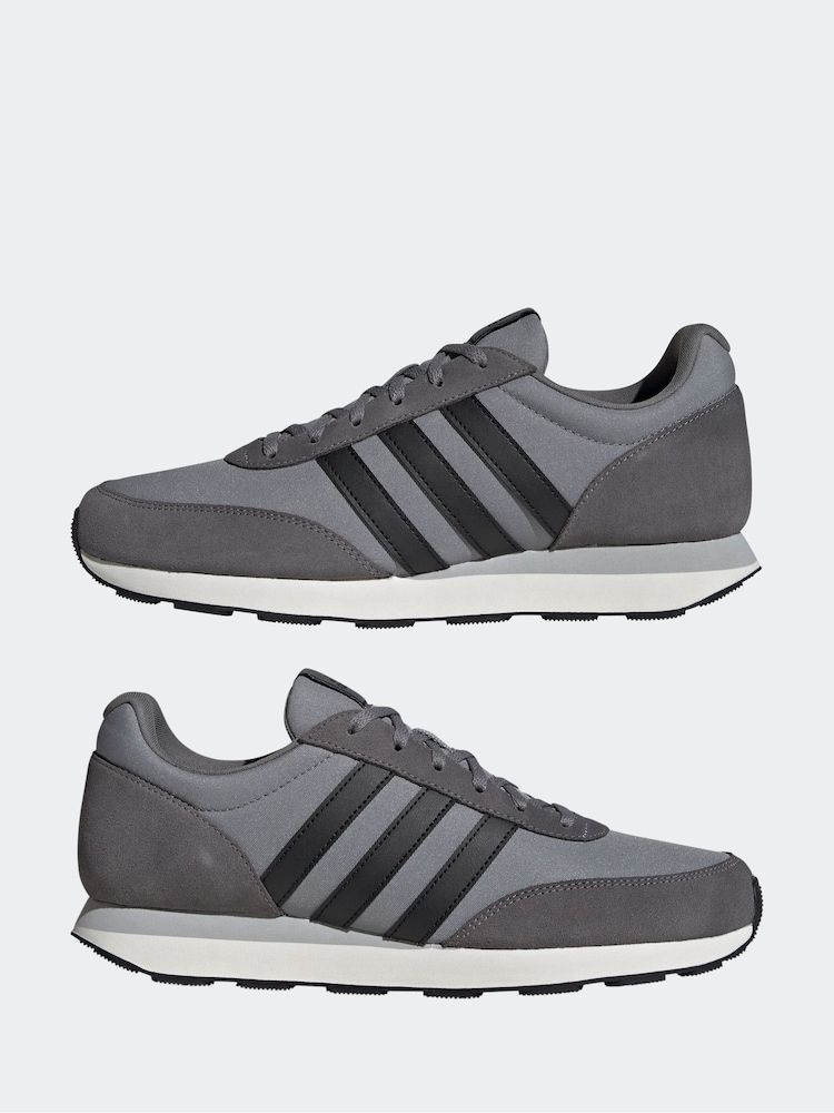 adidas Grey Black Run 60s Trainers - Image 5 of 9