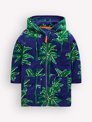 Boden Blue Towelling Zip-up Throw-on - Image 1 of 3