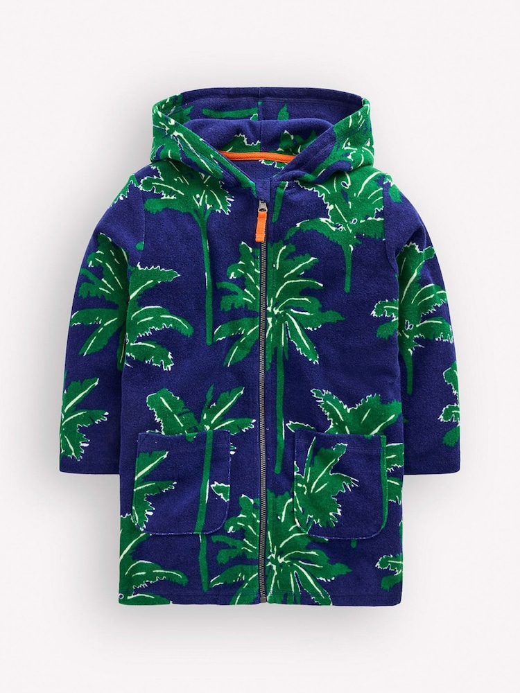 Boden Blue Towelling Zip-up Throw-on - Image 1 of 3 Boden Blue Towelling Zip-up Throw-on - Image 1 of 3