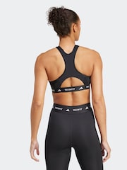 adidas Black Techfit Power Impact Medium Support Sports Bra - Image 2 of 8