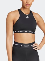 adidas Black Techfit Power Impact Medium Support Sports Bra - Image 4 of 8
