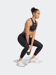 adidas Black Techfit Power Impact Medium Support Sports Bra - Image 5 of 8