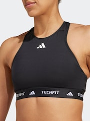adidas Black Techfit Power Impact Medium Support Sports Bra - Image 6 of 8