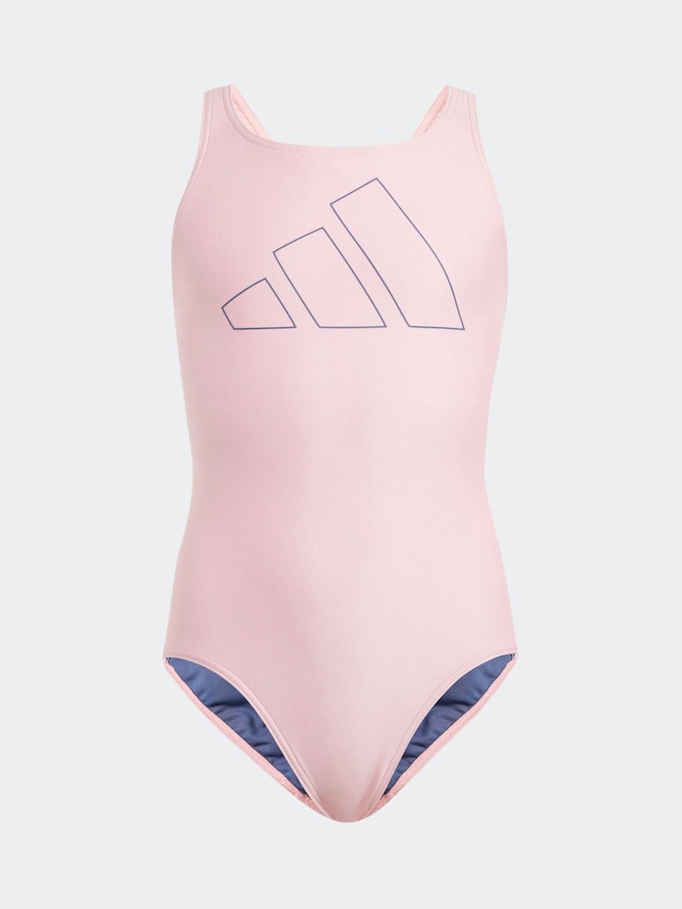 adidas Pink light Big Bar Swimsuit - Image 1 of 5 adidas Pink light Big Bar Swimsuit - Image 1 of 5