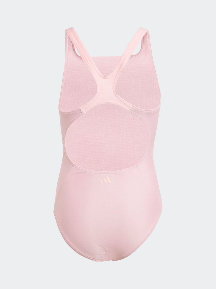 adidas Pink light Big Bar Swimsuit - Image 2 of 5 adidas Pink light Big Bar Swimsuit - Image 2 of 5