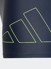 adidas Blue Navy Performance Big Bars Swim Boxer Shorts - Image 3 of 5