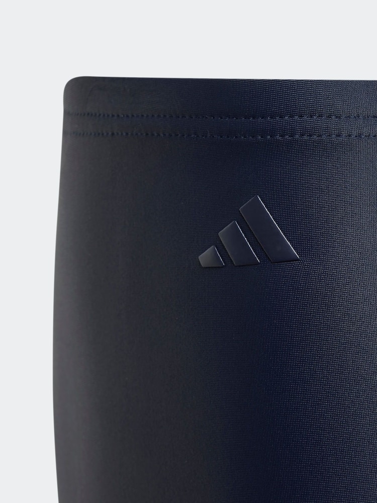 adidas Blue Navy Performance Big Bars Swim Boxer Shorts - Image 5 of 5