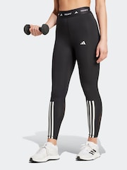 adidas Black Techfit 3 Stripe 7/8 Leggings - Image 1 of 7