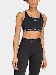 adidas Black Medium Support Techfit Powerreact Bra - Image 2 of 10