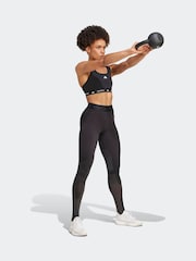 adidas Black Medium Support Techfit Powerreact Bra - Image 4 of 10