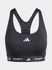 adidas Black Medium Support Techfit Powerreact Bra - Image 7 of 10