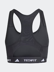 adidas Black Medium Support Techfit Powerreact Bra - Image 8 of 10