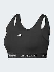 adidas Black Medium Support Techfit Powerreact Bra - Image 9 of 10