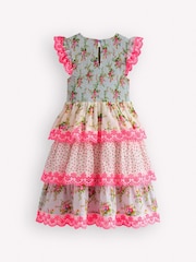 Boden Pink Tiered Lace Trim Dress - Image 2 of 3