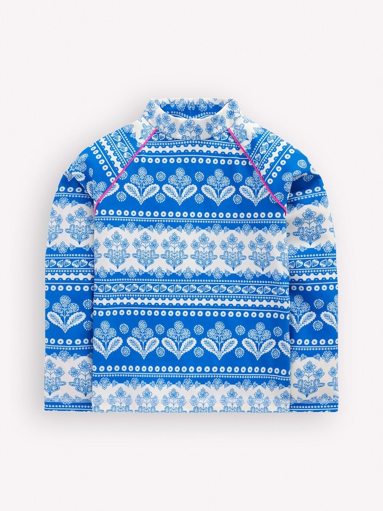 Boden Blue Sun Safe Patterned Rash Vest - Image 1 of 3 Boden Blue Sun Safe Patterned Rash Vest - Image 1 of 3