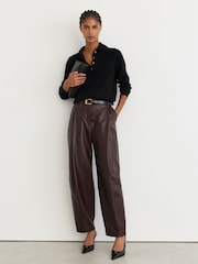 Reiss Black Avery Wool-Cashmere Half-Button Jumper - Image 4 of 6