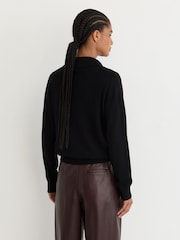Reiss Black Avery Wool-Cashmere Half-Button Jumper - Image 5 of 6