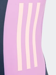 adidas navy Blue Cut 3 Stripes Swimsuit - Image 3 of 5
