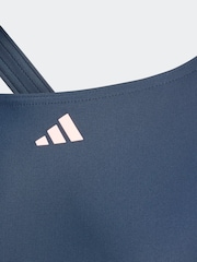 adidas navy Blue Cut 3 Stripes Swimsuit - Image 4 of 5