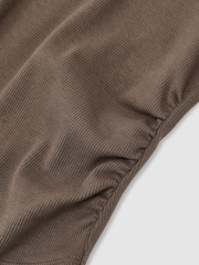 Reiss Mocha Brown Athena Stretch-Cotton Notch-Neck Top - Image 6 of 6