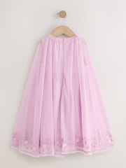 بنفسجي فاتح - Lilac Mesh Cape Dress (3-16yrs) - صورة 2 من 4
