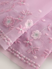 بنفسجي فاتح - Lilac Mesh Cape Dress (3-16yrs) - صورة 3 من 4