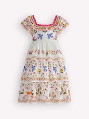 Boden Cream Tiered Ruffle Woven Dress - Image 1 of 3