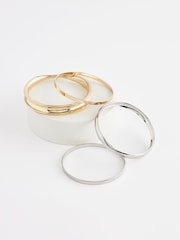 Gold/Silver Tone Chunky Bangle Pack Made With Recycled Zinc - Image 4 of 4