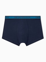 Emporio Armani Blue Core Logoband Trunks 3 Pack - Image 4 of 6
